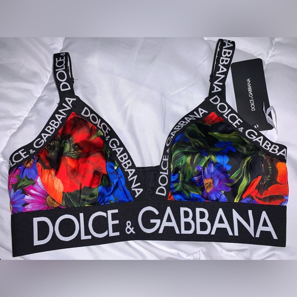 Authentic Dolce & Gabbana Multicolor Floral Bralette BNWT  sz3